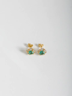 BRINCO FLOWER DELICADO COM ZIRCONIA TURMALINA - loja online