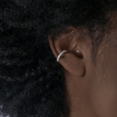 PIERCING FAKE TRABALHADO ZIRCONIA PRATA 925 - comprar online