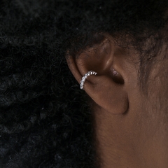 PIERCING FAKE TRABALHADO ZIRCONIA PRATA 925 - Adrélle Semijoias
