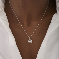 COLAR PÉROLA COM ZIRCONIA PRATA 925 - buy online