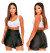 Shorts Saia Couro Fake Detalhe Envelope Fivela Lateral na internet