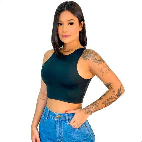 Cropped Top Suplex Blusa Feminina Tecido Duplo Nadador