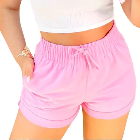 Shorts Feminino Moletom Moleton Bolso Atacado Revenda