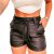 Short Shortinho Couro Fake Cinto Trançado