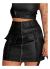 Saia Couro Fake Cargo Feminina Ziper Curta Bolso Inverno na internet