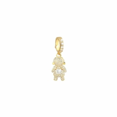 Pingente Menina Cravejado Banho Ouro 18k - comprar online
