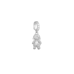 Pingente Menina Cravejado Banho Ródio Branco - comprar online