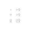 Kit Brinco Trio Lumière Zircônia Quadrado Prata 925 - comprar online