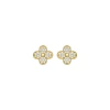 Brinco Brilho de Sorte Trevo Cravejado Banho Ouro 18k - comprar online
