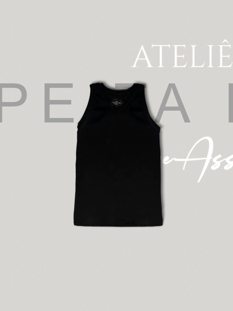 Regata Canelada Preto Obsidian