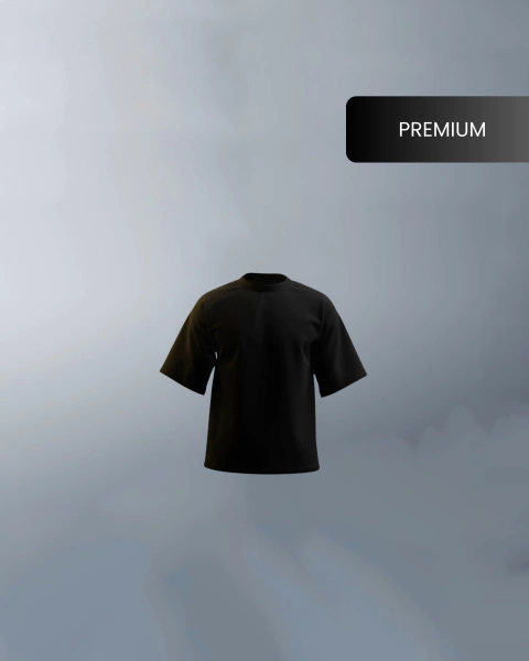 Camiseta Oversized Preto Obsidian Hyper Cotton