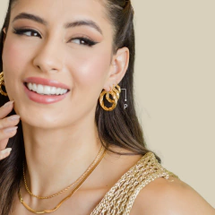 Argola trançada fecho italiano banho de ouro pequena - comprar online