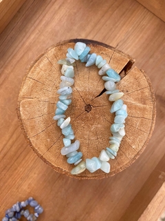 Pulseira Cascalho Água Marinha Azul - comprar online