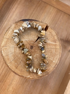 Pulseira Cascalho Jaspe Madeira