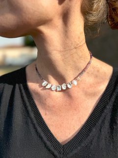 Choker Sinergia Perfeita (fluorita + pérolas)