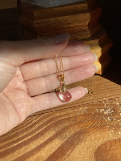 Pingente Quartzo Cristal banhado a ouro 18k
