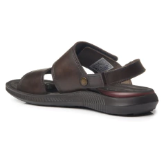 SANDALIA MASCULINA EM COURO PEGADA - 133154 - Via Expressa Calçados