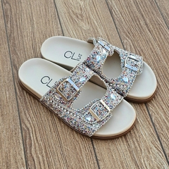 SANDALIA PAPETE CL FLAT COM CRISTAIS E PEDRARIA - BK2043