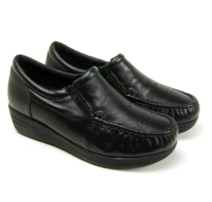 MOCASSIM ORTOPEDICO COM ZIPER EM COURO AMANDA FLEX - 1402