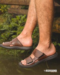 SANDALIA DE VELCRO MASCULINO EM COURO PEGADA - 131283 - comprar online