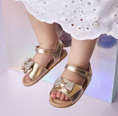 SANDALIA DE BEBE PAMPILI NANA COM LAÇO E STRASS - 122076