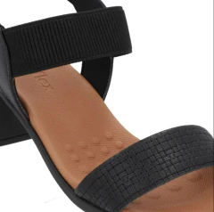 SANDALIA SALTO BLOCO EM COURO USAFLEX - UC22003001 - Via Expressa Calçados