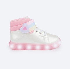 TENIS SNEAKER PAMPILI MENINAS DE LED CORAÇÃO - 483035 - Via Expressa Calçados