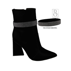 BOTA ANKLE BOOT FEMININA BEBECE BICO FINO COM TIRA STRASS - T6146042 - loja online