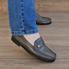 Imagem do MOCASSIM MASCULINO EM COURO PE DE PRATA - 1018R