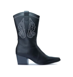 BOTA COUNTRY FEMININA BEBECE CANO MEDIO BORDADA - T4918102 - Via Expressa Calçados