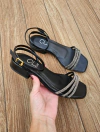 SANDALIA SALTO BAIXO FEMININA CL FLAT COM BRILHO - SD198