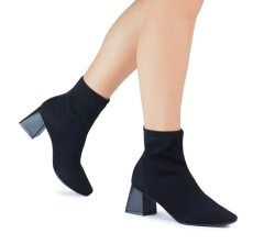 BOTA FEMININA BEBECE BICO QUADRADO KNIT - T4414243