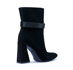 BOTA ANKLE BOOT FEMININA BEBECE BICO FINO COM TIRA STRASS - T6146042 - Via Expressa Calçados