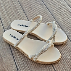Imagem do SANDALIA RASTEIRA FEMININA MOLECA COM STRASS - 5452141