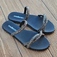 SANDALIA RASTEIRA FEMININA MOLECA COM STRASS - 5452141 - comprar online