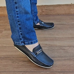 MOCASSIM MASCULINO EM COURO PE DE PRATA - 2507 - loja online
