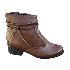 BOTA FEMININO CANO CURTO COM ZIPER ALEXIA FERNANDA - DE21 - loja online