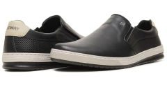 SAPATENIS SLIP ON MASCULINO EM COURO FREEWAY - TRACK - Via Expressa Calçados