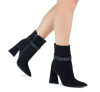 BOTA ANKLE BOOT FEMININA BEBECE BICO FINO COM TIRA STRASS - T6146042