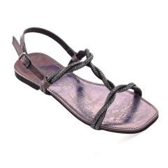 SANDALIA RASTEIRA FEMININA COM PEDRARIAS DOCE MACA - E603QD na internet