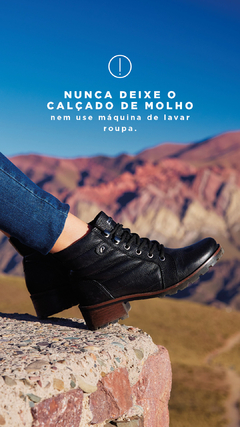 BOTA FEMININA CANO CURTO EM COURO PEGADA - 281412 - Via Expressa Calçados