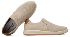 TENIS SLIP MASCULINO CASUAL FREEWAY EM COURO - COOPER023722 - Via Expressa Calçados