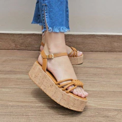 SANDALIA FEMININA ANABELA SALTO EM CORDA VIA BELLA - VB70305 - comprar online