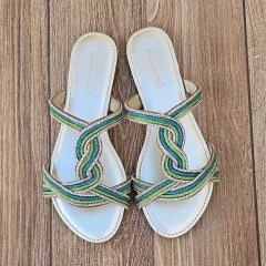 SANDALIA RASTEIRA FEMININA COM PEDRARIA DOCE MACA - D959RT - comprar online