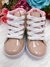 COTURNO INFANTIL NUDE FASHION LAÇO VERNIZ BRILHO CADARÇO - comprar online