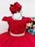 VESTIDO INFANTIL VERMELHO TULE CINTO PÉROLAS LUXO FESTAS - comprar online