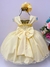 Vestido Infantil Amarelo Aplique Borboletas Flores Pérolas na internet