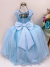 Vestido Infantil Azul Renda Aplique de Pérolas Luxo Damas na internet