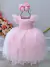 Vestido Infantil Rosa Bebê Strass no Busto e Cinto de Pérolas