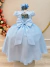 Vestido Infantil Longo Azul Claro Busto Nervura Festa Daminha - comprar online